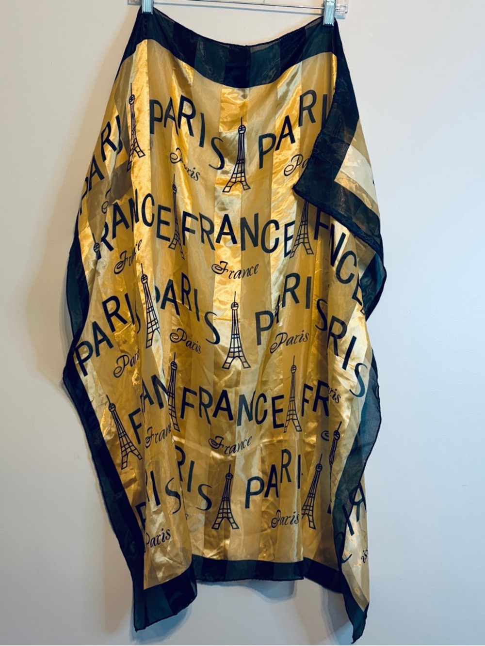 Paris Print Yellow & Black Lightweight Fashion Scarf - Picture 1 of 3